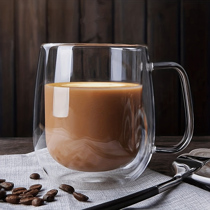 Double-Walled Glass Coffee Mug with Handle -