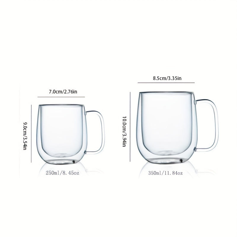 Double-Walled Glass Coffee Mug with Handle -