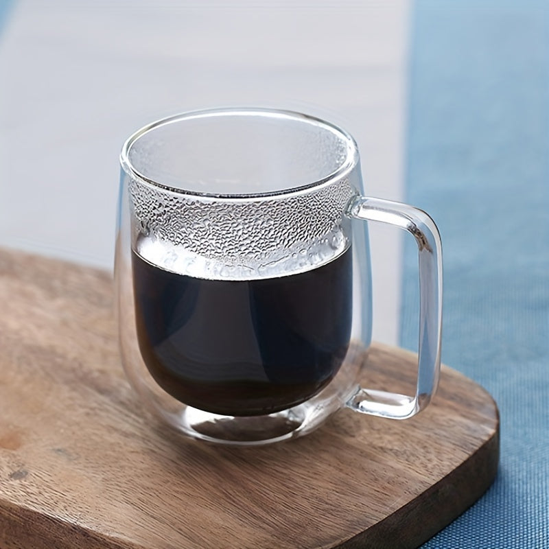 Double-Walled Glass Coffee Mug with Handle -