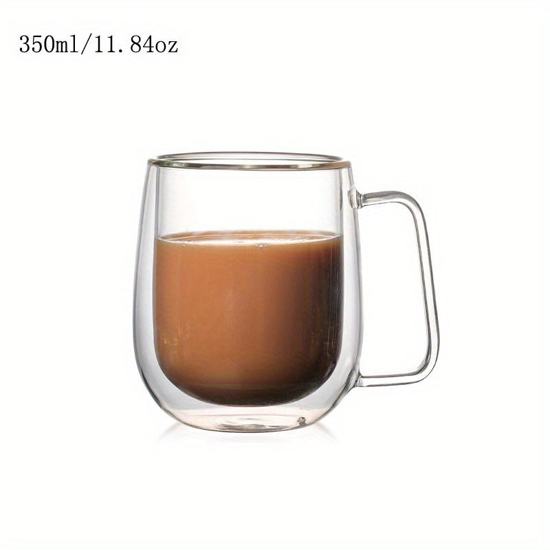 Double-Walled Glass Coffee Mug with Handle -