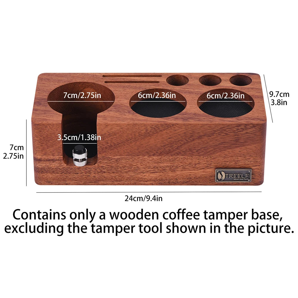TREELF Coffee Tamper Holder Multifunctional Stand Walnut Espresso