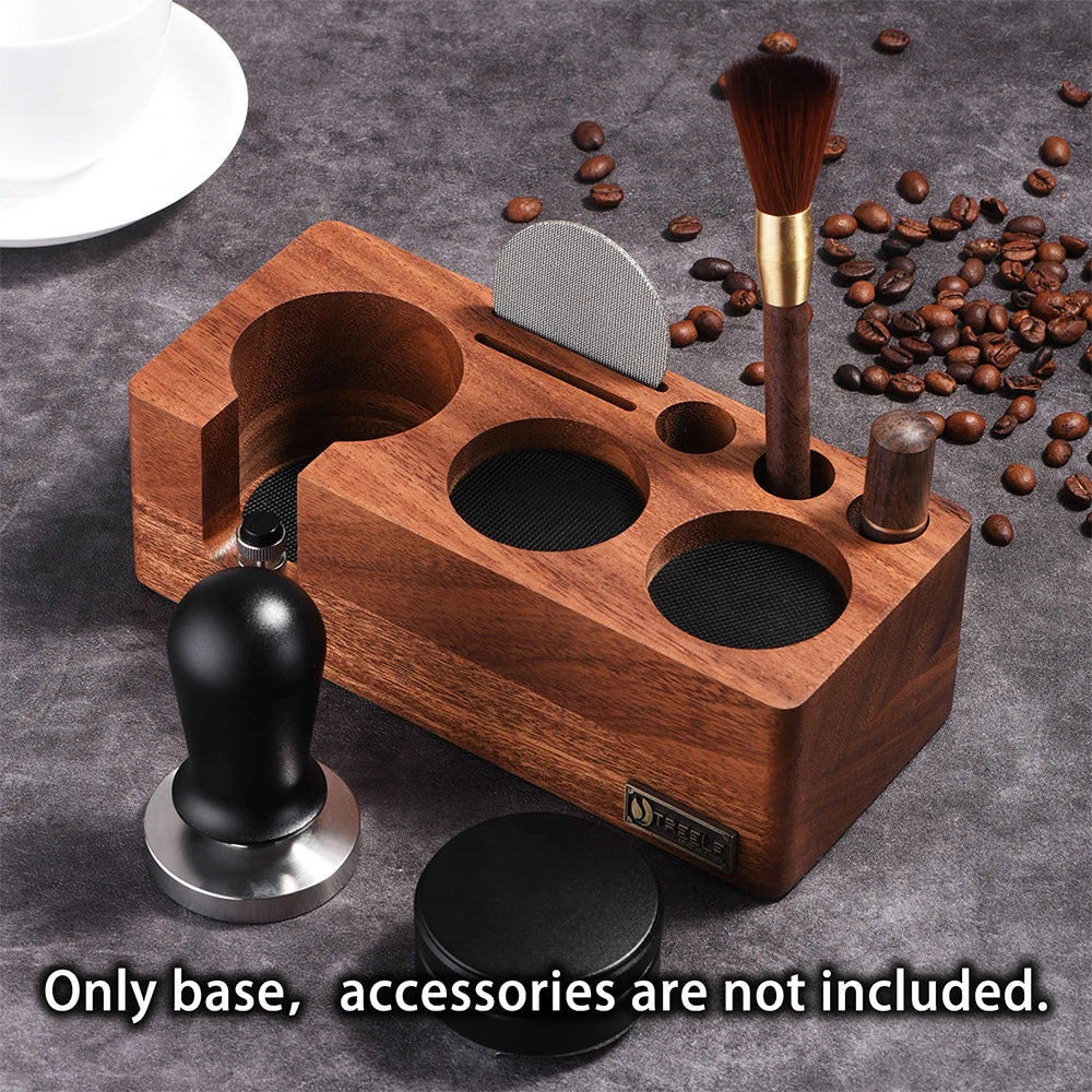 TREELF Coffee Tamper Holder Multifunctional Stand Walnut Espresso