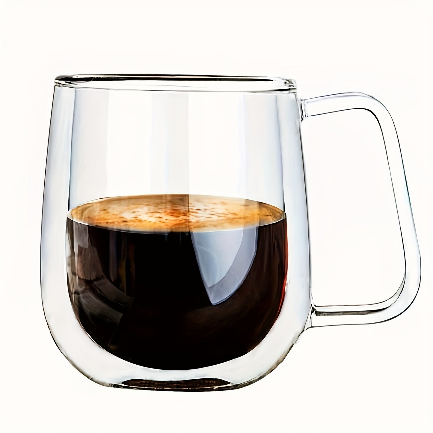 Double-Walled Glass Coffee Mug with Handle -